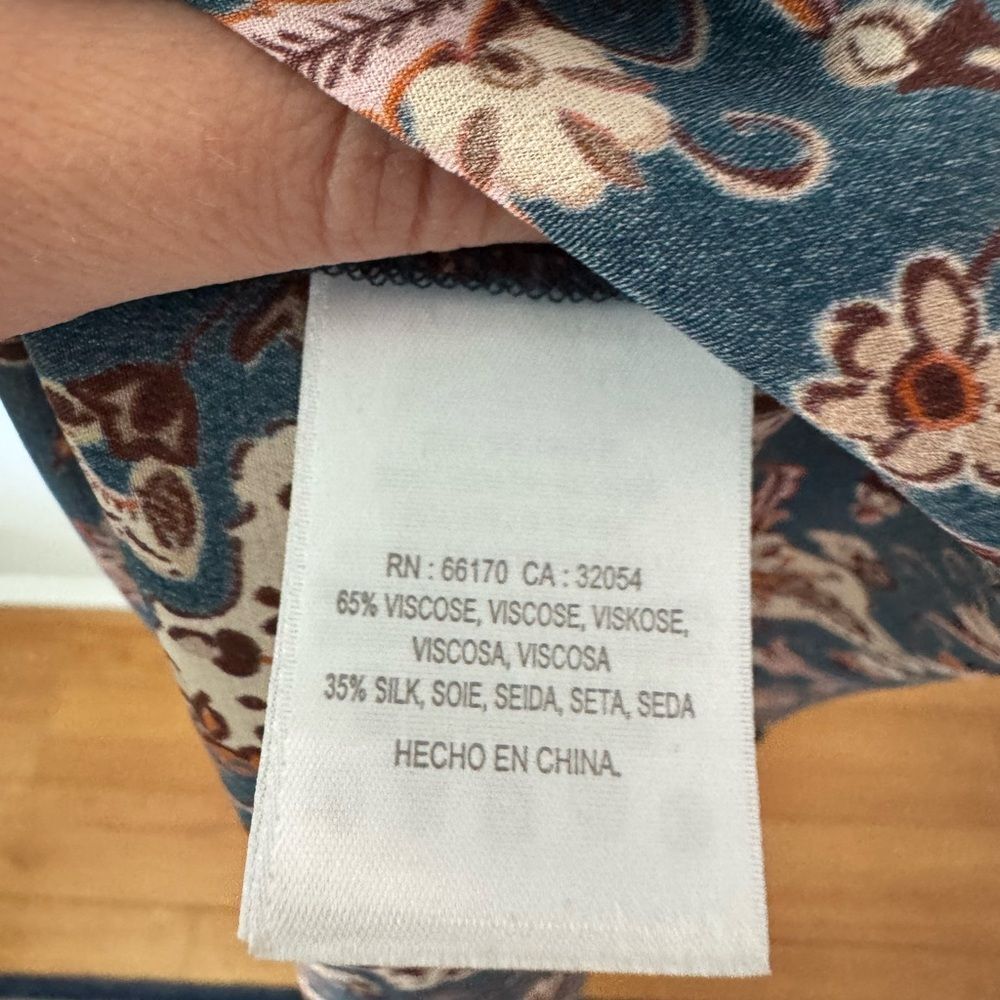 Anthropologie x Kachel Silk Blend Navy Printed Midi Dress Size 6 - Picture 7 of 7